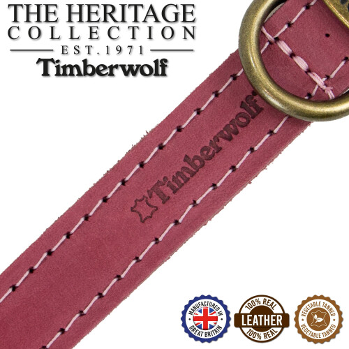 Ancol Ancol Timberwolf Leather Collar Raspberry 55-63cm Size 8 2