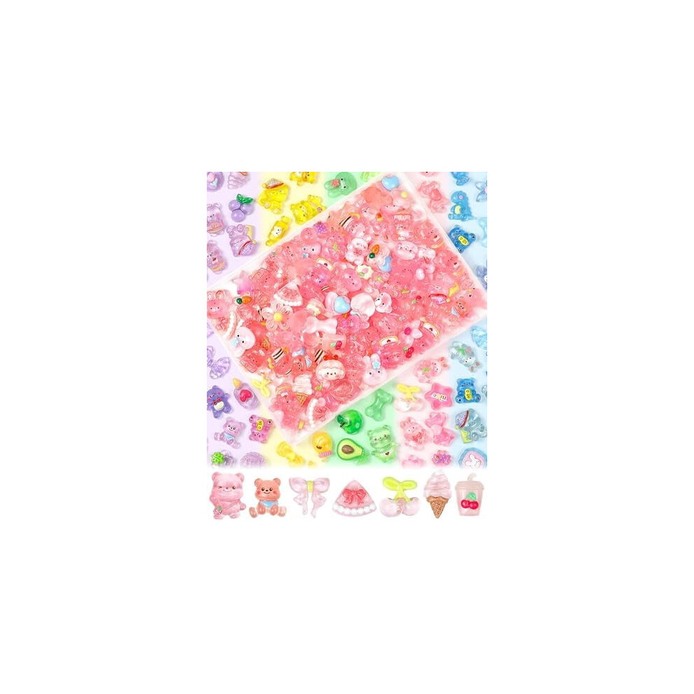 100Pcs Kawaii Slime Charms – Flatback Resin Charms For Crafts, Phone Cases, Scrapbooking & Diy (Compatible With Decoden) Pink 9450273767192
