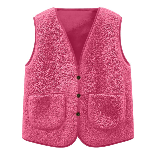 Γυναικείο γιλέκο Sherpa από φλις, φανελάκι Faux Shearling, αμάνικο μπουφάν με επένδυση φλις