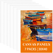 Koncci 30x40cm Canvas for Painting 3mm 7 pcs, A3 Canvas Board, Triple Primed, Cotton Acid-Free Canvases for Acrylic & Oil & Watercolor, for