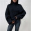 Damen-Langarm-Strickpullover Schwarz Herbst Winter 2