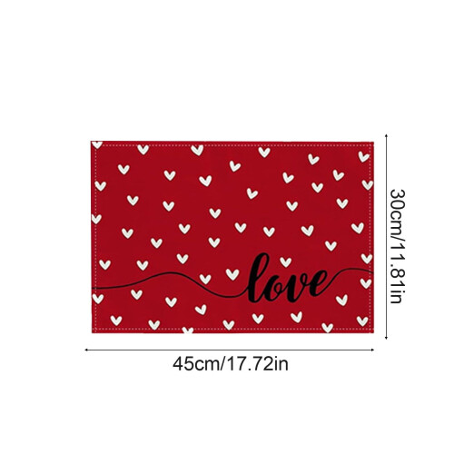 Valentine's Heart Polyester Placemat Non-slip 2