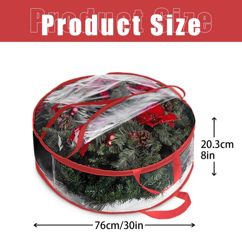Christmas Wreath Storage Bag – Clear PVC with Handle, 30 2