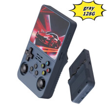 Consola de juegos portátil de código abierto R36S, pantalla grande, gran memoria, batería grande, gris-2,128G