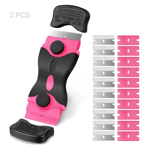 Razor Blade Scraper,Dual-Head Scraper Plastic Razor Blades,Multi-Purpose Cleaning Effective Design Plastic Scraper,Style1
