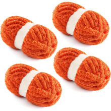 Balenie 4 kusov hrubej ženilkovej priadze na ručné pletenie a háčkovanie – Jumbo Fluffy, super objemná, 28,4 yardov/7,7 oz na klbko