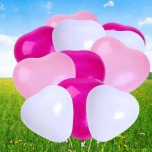 OUNONA50 st hjärtformade ballonger ballonger festdekoration rosa röd