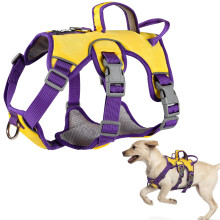LiebeDD Dog Harness for Medium Small Puppy - 3 Point Escape Proof Harnesses with Handle, Y Shaped, Front Clip, Soft No Pull Harness for Dogs Bulldog