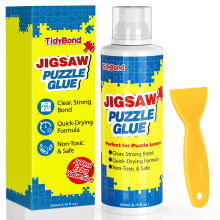 Jigsaw Puzzle Glue with Sponge Tip & Squeegee ? Clear, Fast-Drying Puzzle Sealer for 1000/3000/5000 Piece Puzzles ? Non-Toxic Adhesive for Paper &