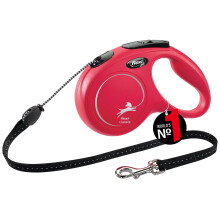 flexi New Classic Retractable Lead Cord, Medium, Red