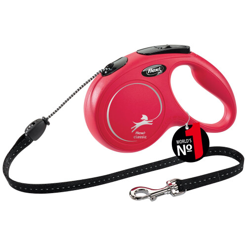 flexi flexi New Classic Retractable Lead Cord, Medium, Red
