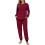 Damen Winterpyjama-Set Doppelfleece Bedrucktes Raglan-Lang 2