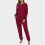 Damen Winterpyjama-Set Doppelfleece Bedrucktes Raglan-Lang 6