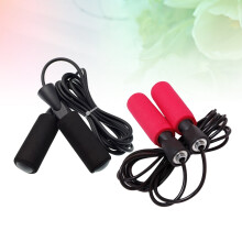 OUNONA 2Pcs Thickened Jump Rope with Smooth Rotations and Scuff Resistant PVC Cord in Black