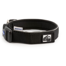 Ancol Extreme Ultra Padded Weatherproof Dog Collar - Black Heavy Duty Reflective Training Collar for Dogs and Puppies - Adjustable Comfort Fit for
