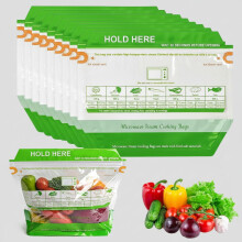 30 bolsas reutilizables para cocinar al vapor en microondas, con cierre de cremallera, forma trapezoidal y de pie (23,9 x 16 cm), compatibles con la