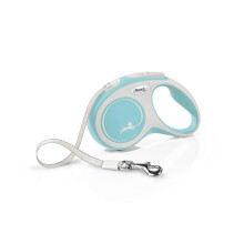 Flexi - CF10T5-251 -HBL -20 - Leave for dog - Loor leash - Cat leash - New Comfort S Tape 5 m, Light Blue