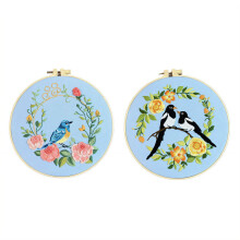 2Pcs Embroidery Kit,Ideal for Making Accessories Cross Stitch Kits,Stimulates Creative Thinking Punch Needle Kit,Color Mixing2