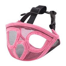 JNGUOSICN Short Snout Dog Muzzle Anti-Biting Bulldog Breathable Mesh Muzzle Adjustable Mouth Cover with Flattened to Prevent Biting Barking Chewing
