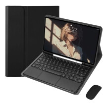 Slanke Smart Stand toetsenbordhoes compatibel met Samsung Galaxy Tab A9Plus 11", afneembaar toetsenbord, ingebouwd touchpad en penhouder