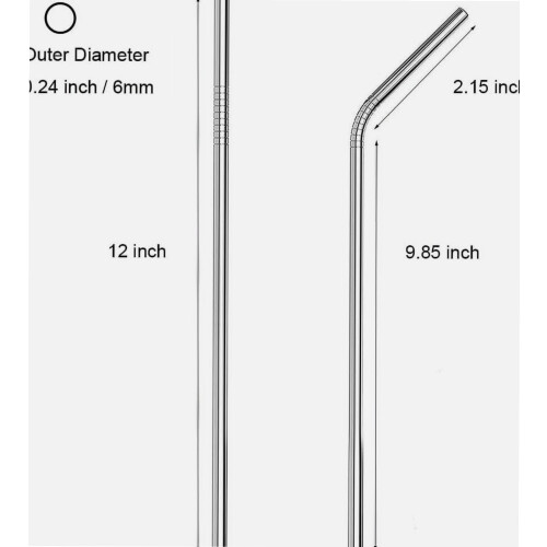 Canudos de aço inoxidável de 30 cm (12 polegadas), 4 unidades 1