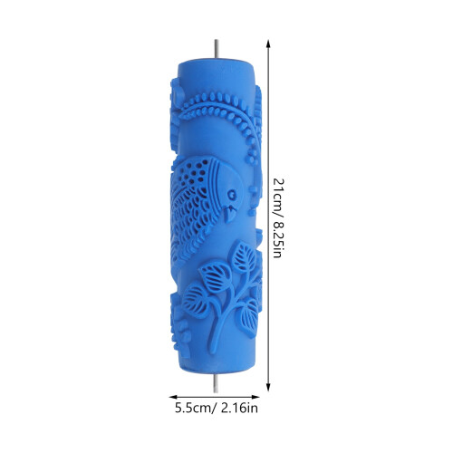 KALLORY blue decorative paint roller with embossing texture 1