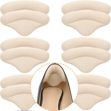 6 Pairs Heel Cushions for Loose Shoes, Prevent Slipping & Blisters, Compatible with Most Shoes (Beige)