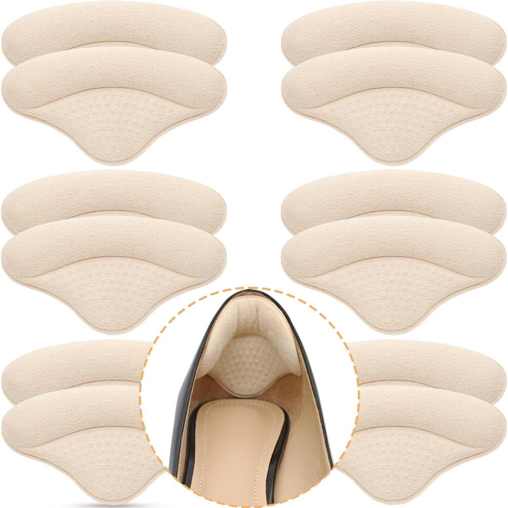 Beige 6 Pairs Heel Cushions For Loose Shoes, Prevent Slipping & Blisters, Compatible With Most Shoes (Beige)