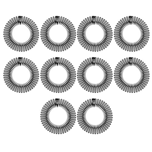 Pente circular de plástico, 10 unidades, totalmente circular e elástico, para cabelo, com faixa de cabeça. 1