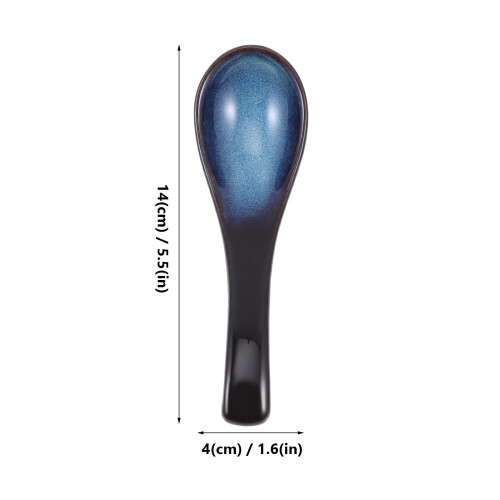Keramická lžička v japonském stylu, modrá, 14 cm 1