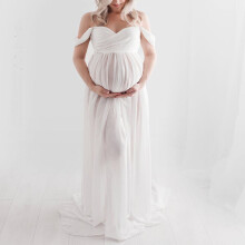 Vestido de maternidad de primavera para mujer, talla grande, de gasa, elegante, de verano, con tirantes finos, sin mangas, largo, maxi, estilo