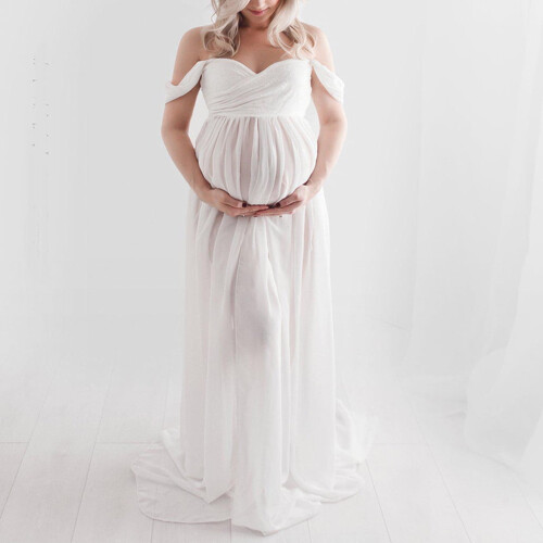 Φόρεμα εγκυμοσύνης άνοιξης γυναικών plus-size καλοκαιρινά σιφόν κομψά φορέματα με