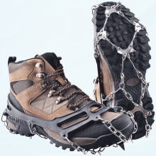 Guidão antiderrapante para gelo, travas para calçados/botas, tração no gelo, modelo slip-on, 10/18/24 dentes, crampons, tração elástica para