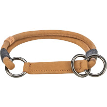 TRIXIE Zug-Stopp Be Nordic Dog Collar Made of Leather XL Brown - Comfortable Dog Collar for Very Large Dogs with Pull Limitation - Robust & Elegant -