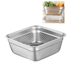Stainless Steel Washing Bowl with Colander – Multi-Purpose Food Strainer & Mixing Bowl, Compatible with Dishwashers