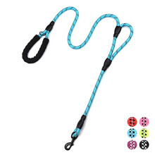 Strong Rope Dog lead 6ft Long with Two Padded Handles,Heavy Duty,Reflective Double Handle Training Dog Lead for Large Dogs or Medium Dogs,Dual Handles