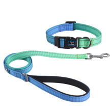 Roses&Poetry Small Dog Collar and Lead Set BlueGreen, Puppy Reflective Leashes with Collars, Adjustable Durable Matching Collar Leash for Small Dogs