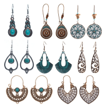 8 pares de pendientes colgantes para mujer, estilo vintage y moderno, diseño europeo/americano, aleación de alta calidad, aptos para orejas