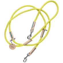 HUNTER Malia Adjustable Dog Lead Lime/Natural Smooth Rope and Robust Leather Adjustable to 3 Positions Lightweight Durable Modern Look Made in Germany