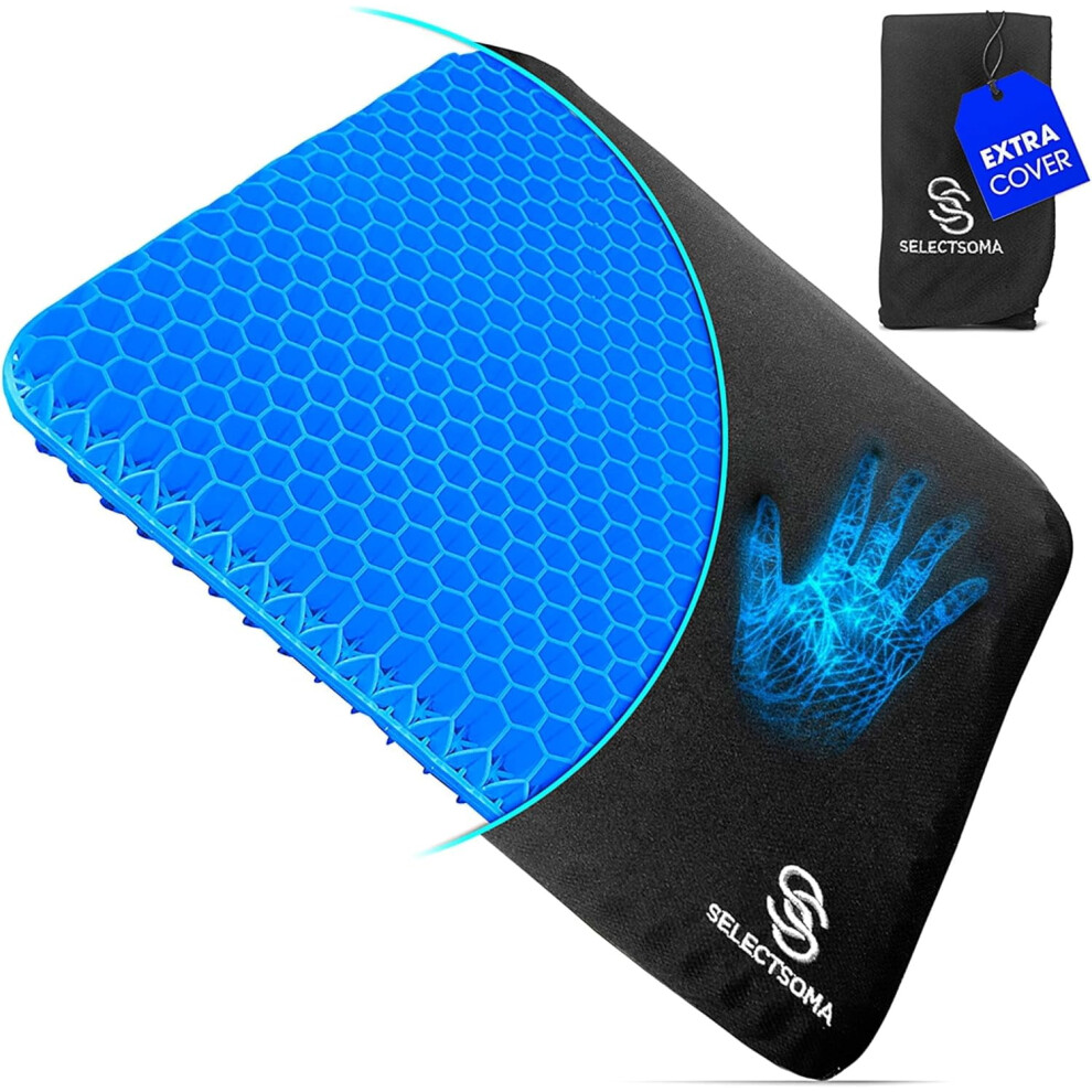 Double-Thick Gel Seat Cushion For Pressure Relief Â Compatible With Office Chair, Wheelchair, Car, Truck & Patio Chairs 9402001906397
