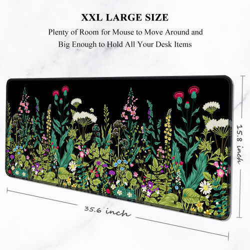 Μεγάλο XXL Gaming Mouse Pad 35"x15", Ύφασμα Micro-Weave, Αντιολισθητική Βάση από Λαστιχένιο Υλικό, 1