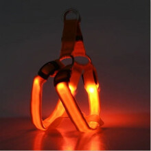 Vestă de piept pentru câini cu LED reglabil, luminoasă, cu căptușeală moale, reflectorizantă, iluminată pentru camping, mers pe jos pe timp