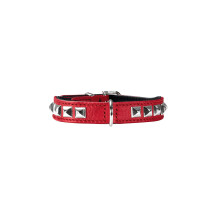HUNTER Rocky Petit Nickel Collar, 30/23 x 27 cm, Small, Nappa Red/Black