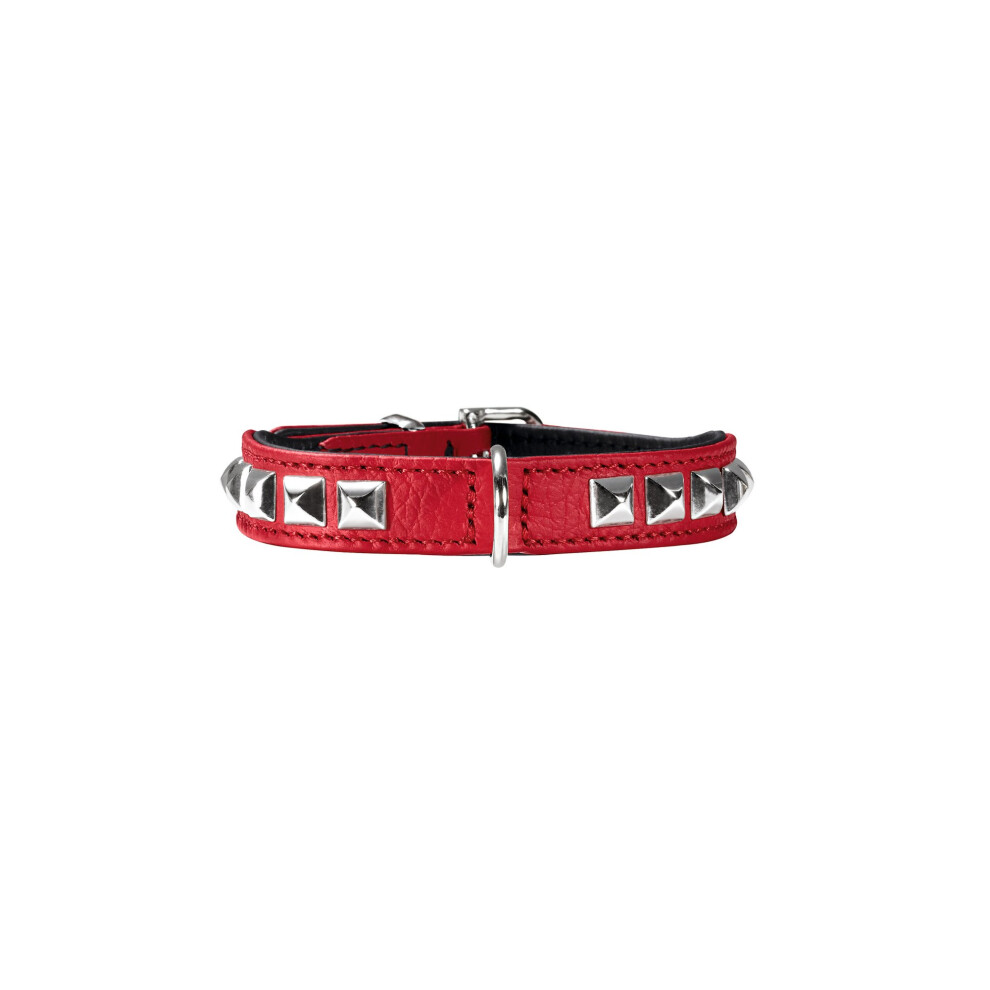 Hunter Rocky Petit Nickel Collar, 30/23 X 27 Cm, Small, Nappa Red/Black