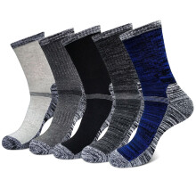 Chaussettes de sport d'hiver pour homme – Mi-montantes, épaisses, antidérapantes, anti-odeurs, patchwork bleu