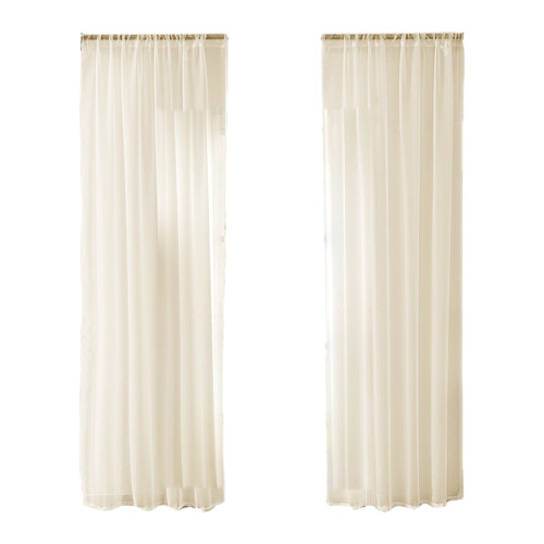 Sheer Curtains Solid Color Lightweight 2-Pack 1