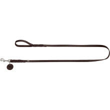 HUNTER Leash Solid Education, 11/200 Soft genuine cow leather, dark brown