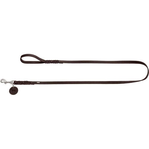 Hunter HUNTER Leash Solid Education, 11/200 Soft genuine cow leather, dark brown
