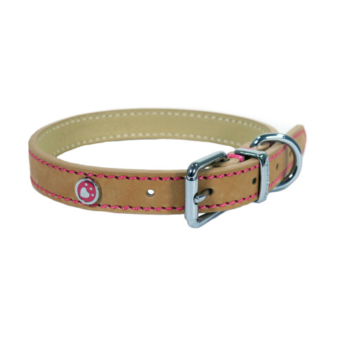 Rosewood "Luxury Leather Collar Tan 3/4"" X 14-18""", clear