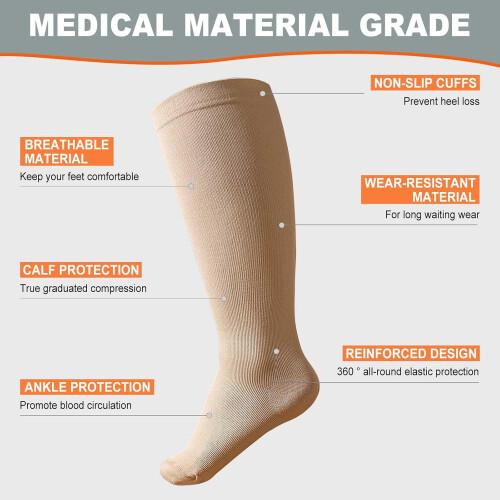 Κάλτσες συμπίεσης Plus Size, φαρδιές γάμπες 20-30mmHg για άνδρες/γυναίκες, εγκυμοσύνη, 1